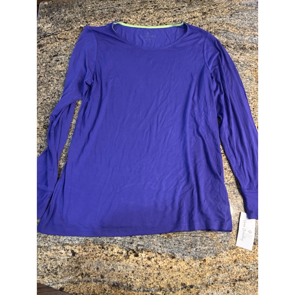 NWT‎ Vera Bradley Women's Coco Knit Layer Long Sleeve Top Dark Purple Size L